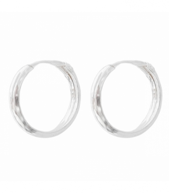 Aro Plata Media Caña 18 X 3mm Precio Par