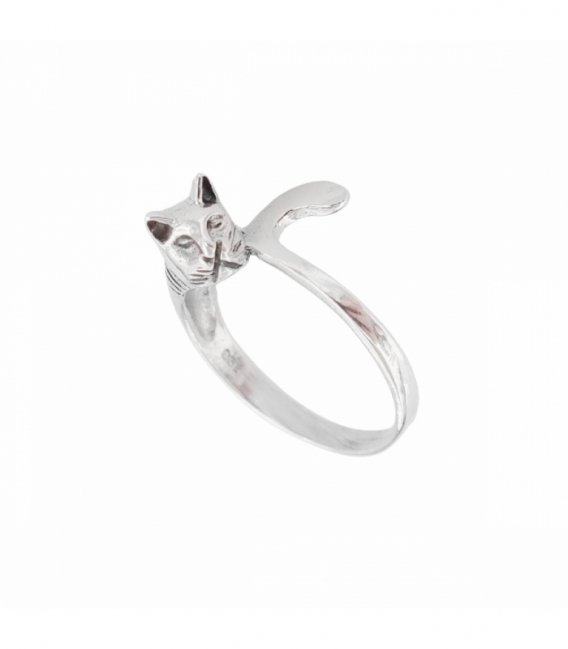 Anillo Plata Gato 32
