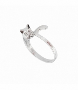 Anillo Plata Gato 32