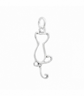 Colgante Plata Gato 18mm