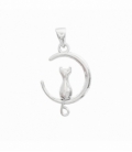 Colgante Plata Gato Luna 19mm
