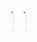 Pendiente Plata Cadena Calavera 30mm Precio Par
