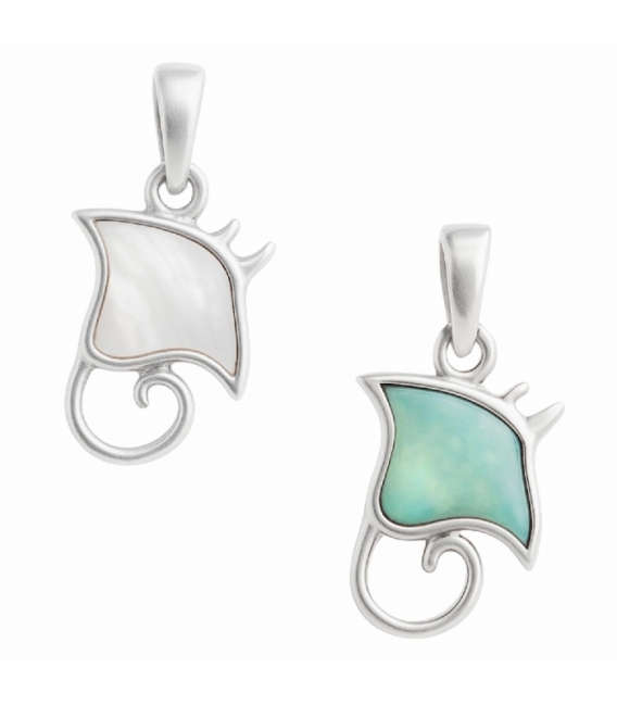 Colgante Plata Mantarraya Piedra 14mm