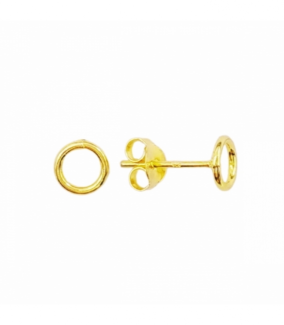 Pendiente Plata Circulo 6mm Bañado Precio Par