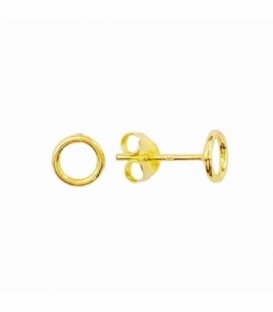 Pendiente Plata Circulo 6mm Bañado Precio Par
