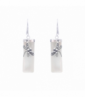 Pendiente Plata Libelula Nacar 26mm Precio Par