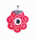 Pendentif Argent Disque Balinais Shiva Ø42mm