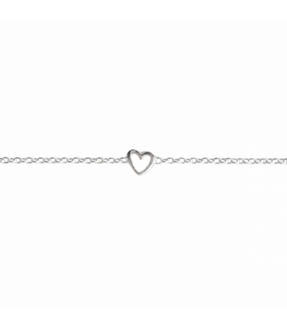 Pulsera Plata Corazon 15+4cm