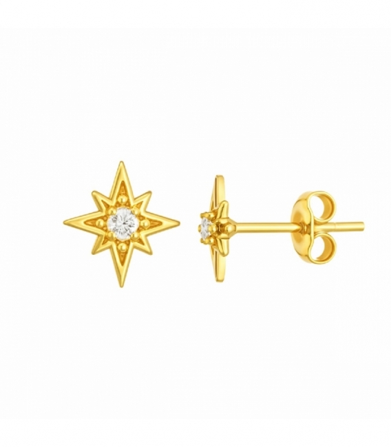 Pendiente Plata Estrella Bañado Precio Par