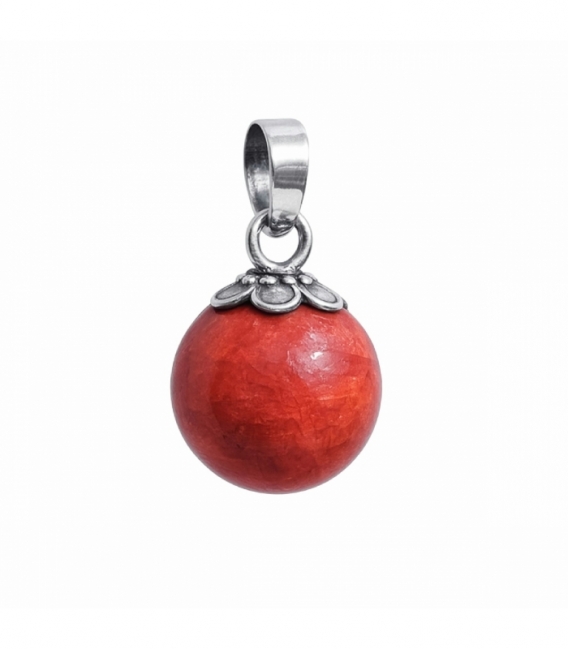 Colgante Plata Llamador Coral Ø14mm