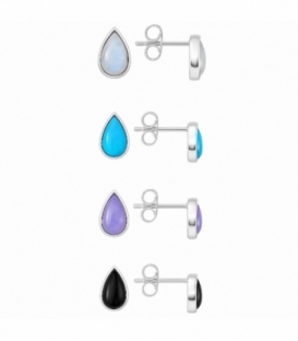 Pendiente Plata Gota 9mm Precio Par