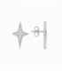 Pendiente Plata Estrella Circonita Rodiado 14.5mm Precio Par
