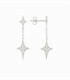 Pendiente Plata Estrellas Circonita Rodiado 37mm Precio Par