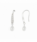 Boucles d'oreilles Argent Goute Zirconium 21mm Prix Paire