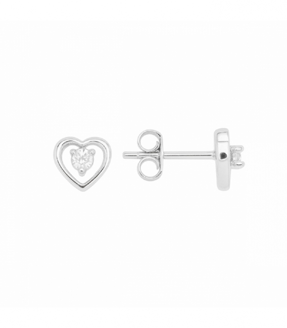 Pendiente Plata Corazon Circonita Rodiado 5.5mm Precio Par