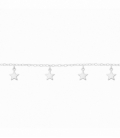 Pulsera Plata 4 Estrellas 16+3cm