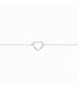 Bracelet Argent Boule Coeur 16+3cm