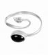 Anillo Plata Piedra Hoja Ajustable