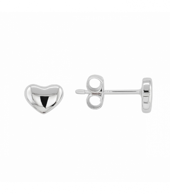 Pendiente Plata Corazon Circonita Rodiado 5mm Precio Par