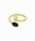 Anillo Plata Piedra Bañado Ajustable 8mm