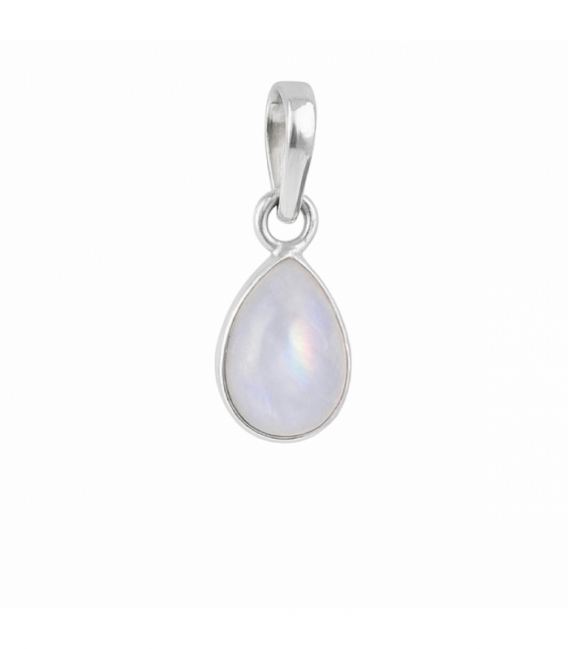 Colgante Plata Lagrima Piedra 12mm