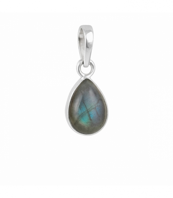 Colgante Plata Lagrima Piedra 12mm
