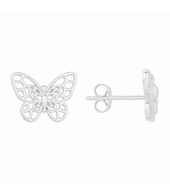 Pendiente Plata Mariposa 7mm Precio Par