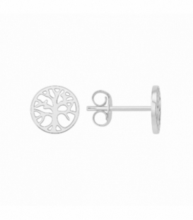 Pendiente Plata de Arbol Vida Ø7mm Rodiado Precio par