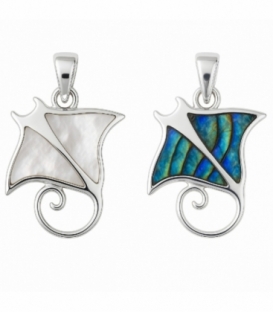 Colgante Plata Mantarraya Piedra 14mm