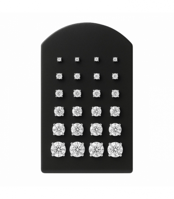 Display Pendiente Circonita Redondo 12 Pares