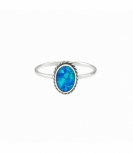 Anillo Plata Opalo Azul