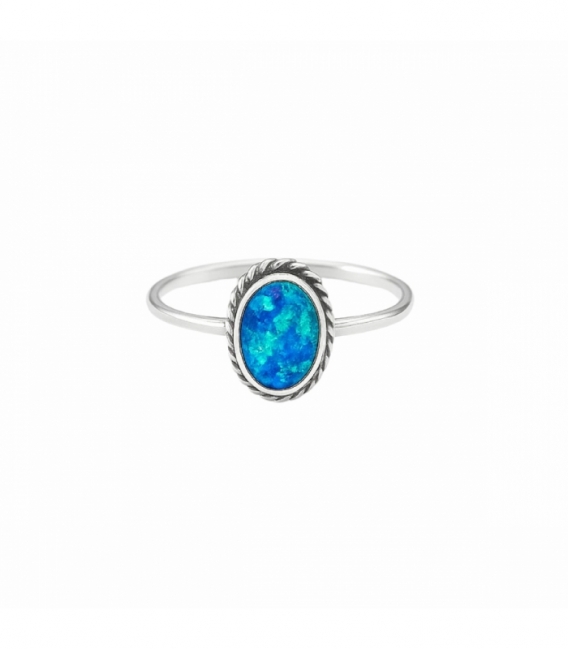 Anillo Plata Opalo Azul