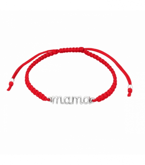 Pulsera Plata Hilo Rojo Mama