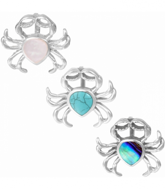 Pendentif Argent Crabe Pierre 16mm