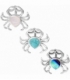 Pendentif Argent Crabe Pierre 16mm
