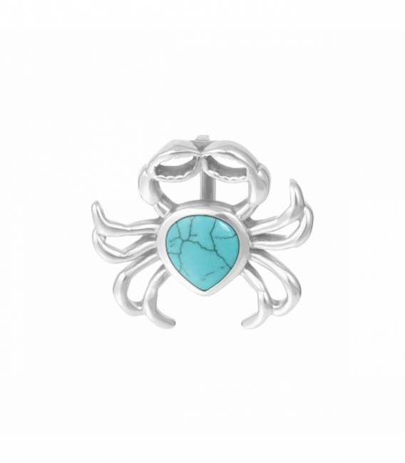 Pendentif Argent Crabe Pierre 16mm