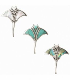 Pendentif Argent Raie Pastenague Pierre 16mm