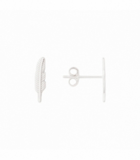 Pendiente Plata Pluma 14.5mm Precio Par