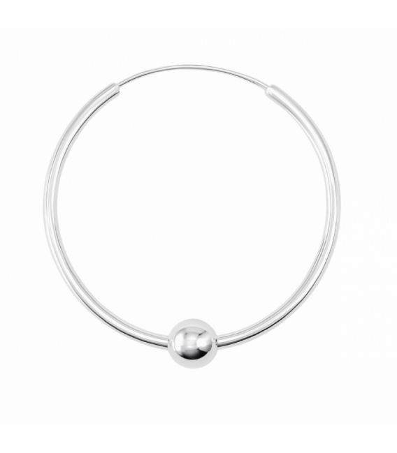 Aro Bali Plata 35 X 2mm Bola 6mm Precio Par
