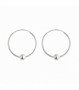 Aro Bali Plata 22 X 1.5mm Bola 5mm Precio Par
