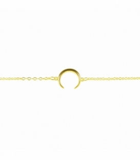Pulsera Plata Luna Invertida 16+2,5cm Bañada