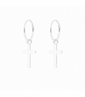 Aro Plata con Cruz 12mm Precio Par