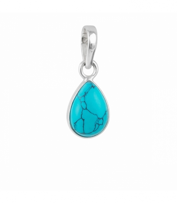 Colgante Plata Lagrima Piedra 12mm