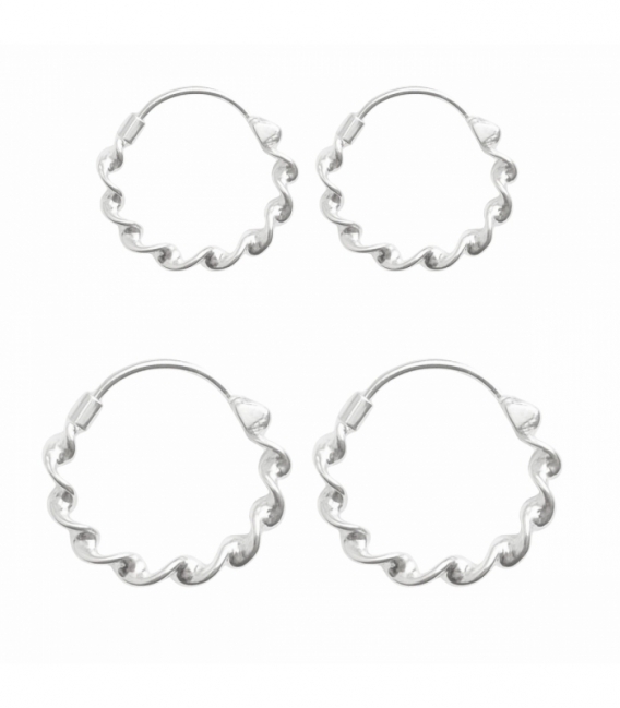 Créoles Argent Tressées grosseur 1.5mm