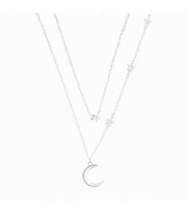 Gargantilla Plata Estrella y Luna 40+3,5cm