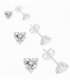 Pendiente Plata Circonita Corazon 3mm. Precio par