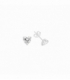 Pendiente Plata Circonita Corazon 3mm. Precio par