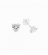 Pendiente Plata Circonita Corazon 3mm. Precio par