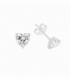 Pendiente Plata Circonita Corazon 3mm. Precio par