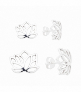 Pendiente Plata Flor Loto